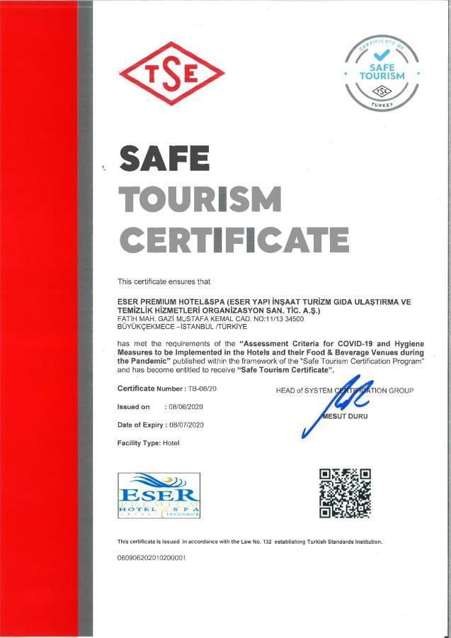 エセル プレミアム ホテル&スパ ブユックチェクメジェ エクステリア 写真 Safe Tourism Certificate